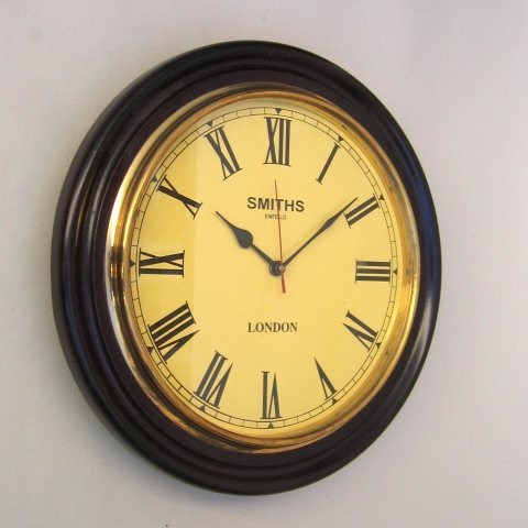 NAUTICAL WOODEN MARINE SINGLE TIME CLOCK 16