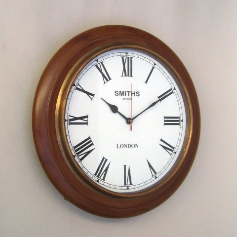 NAUTICAL WOODEN SINGLE TIME TAPER CLOCK 16