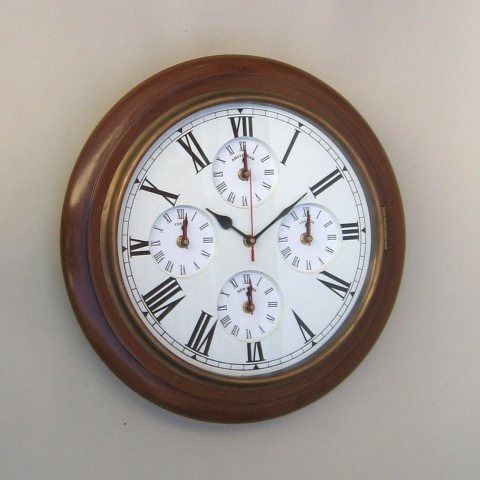 NAUTICAL MARINE CLOCK  FIVE TIME TAPER  16"