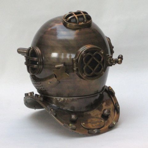 NAUTICAL ALUMINUM DIVERS HELMET MARK FIVE 18"