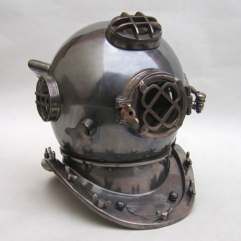 NAUTICAL DIVERS HELMET ANTIQUE FINISH 16"