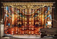 Designer Curtains - Premium Ripped Satin, 84x46 Inches & 90x53 Inches | High-quality Digital Print, Luxurious Soft Texture, Colorfast Orange Elegance