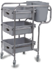 PRO DINING COLLECTION TROLLEY - Stainless Steel, 426x775x890mm, Gray | Durable, Multi-Tiered, Swivel Wheels
