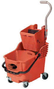 SINGLE BUCKET WITH PARTITION MOP WRINGER TROLLEY