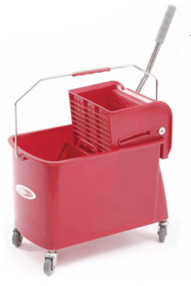 SINGLE BUCKET WITH PARTITION MOP WRINGER TROLLEY