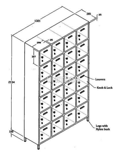 SS 24 Locker Cabinet