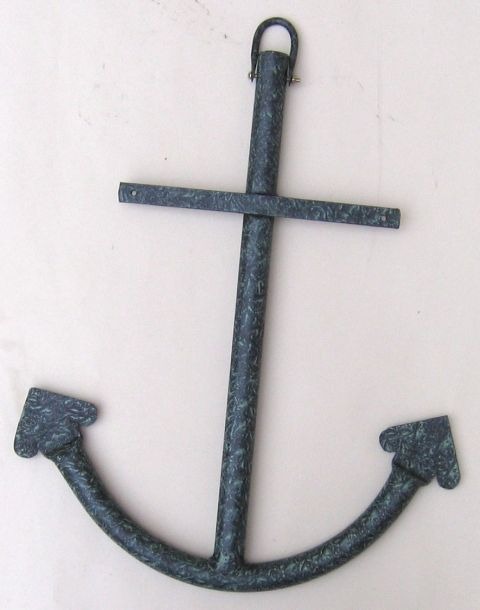 NAUTICAL IRON ANTIQUE SHIP ANCHOR 22 X 17" 