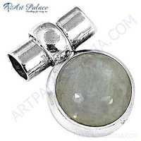 Rady to Wear Rainbow Moonstone Gemstone Silver Pendant