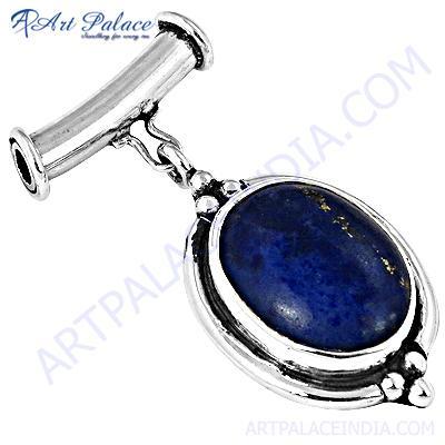 Delicate Lapis Gemstone Sterling Silver Pendant