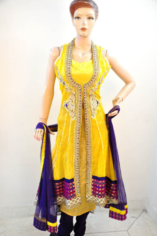 Designer Yellow Anarkali Suit