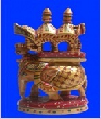 Vintage Hand Carved Wood Elephant