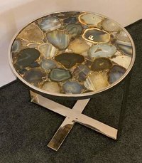 Agate Table Top - Color: Silver