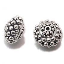 Bali - Silver 10x8mm, 2mm Hole | Elegant Design, Durable, Versatile, Oxidized Finish
