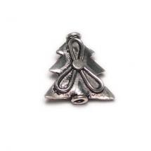 Carving - Pewter 15mm Silver, Tree Shape | Christmas Ornament, Small Charm, Decoration