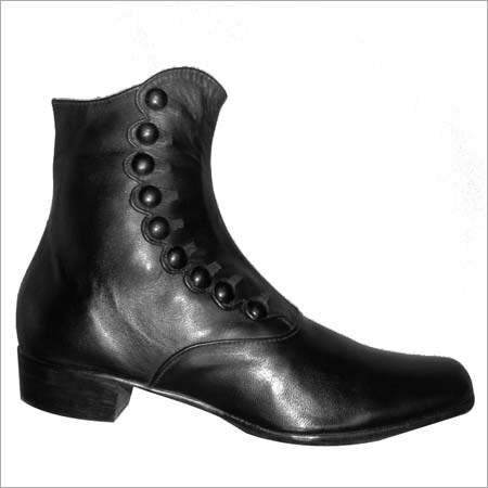 Short Boots - Leather, Multiple Sizes, Black | Durable Leather, Comfortable Fit, Button Closure, Low Heel