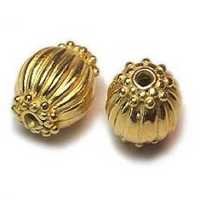 Vermeil Beads - Sterling Silver 2.5 Micron 14k Gold Oval | Elegant Design Durable Finish Versatile Use