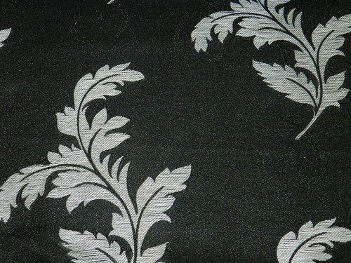Classic Curtain Fabrics - Polyester 48" Black, Floral Pattern, Durable Easy Clean