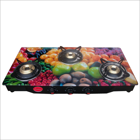 3 Burner Digital Fruit Design Gas Stove