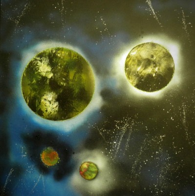 Original canvas painting space theme