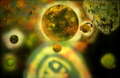 Original canvas art space theme