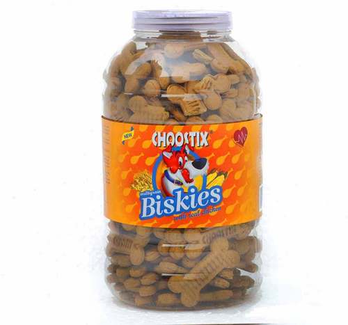 022013 Choostix Chicken Biskies 1 Kg - Light Brown, Plastic Jar | Healthy Heart, Strong Bones, Reduced Tartar, Training Treats