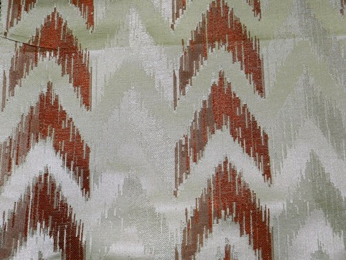 Door Curtains Fabrics - 100% Polyester, 48"/54" Width, Ivory, Chevron Pattern, Light Filtering, Privacy Enhancing