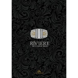 Riviere - Platinum/Gold 18mm x 12mm White Diamond Ring, Pave Setting, Elegant Design