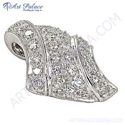 Charming Cubic Zirconia Gemstone Sterling Silver Pendant