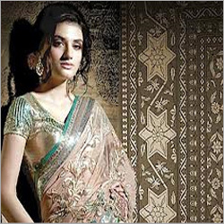 Sarees - Georgette 5.5 Meters Beige With Blouse Piece | Embroidered, Elegant Design, Soft Fabric, Comfortable Fit