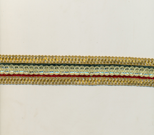 Designer Laces - Gold Polyester Metal, 2 cm Width, Variable Length | Elegant Design, Durable Material, Embossed Texture