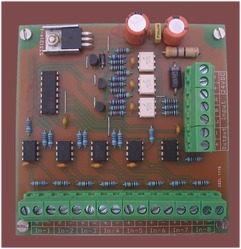 Analog Multiplexer Scanner Card - FR4 PCB, 100x100mm, 8 Channel 0-10VDC, PLC Control, 24VDC Supply