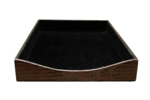 Office Products - Wood 12x15 Inches Brown Tray | Desk Organization, Paper Storage, Durable Material, Easy Access