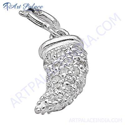 Glamour Cubic Zirconia Gemstone Silver Pendant