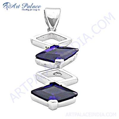 New Fashionable Amethyst Gemstone Silver Pendant