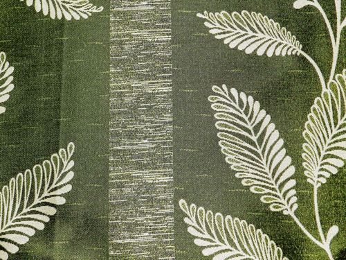 DESIGNER CURTAINS FABRICS - 100% Polyester, 48"/54" Width, Green | Elegant Leaf Pattern, Durable, Semi-Sheer, Light Filtering