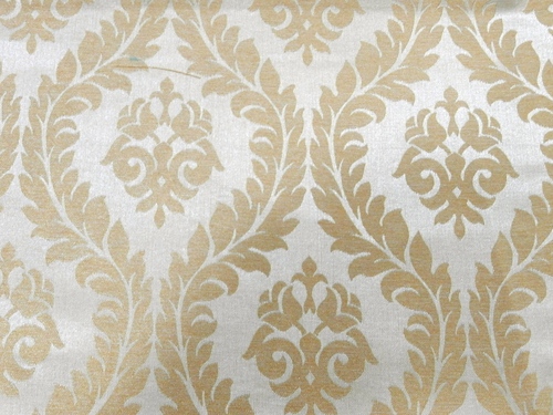 Vintage Curtains - Polyester 48"/54" Beige, Damask Pattern, Elegant Durable Fabric