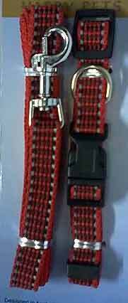 022013 Dogs Lead & Collar ( Red Color)