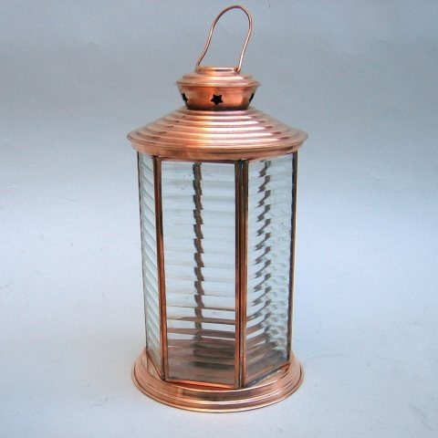 NAUTICAL CANDLE LANTERN GLASS 13"