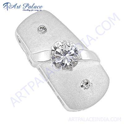 Truly Designer Cubic Zirconia Gemstone Silver Pendant