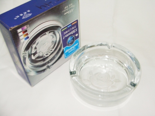 Glass Ash Tray - Glass, 4 Inch Diameter, Clear, 1 Inch Height | Elegant Design, Durable, Easy Cleaning, Box Packed