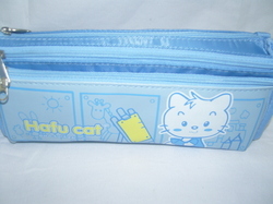 Pencil Box - Polyester, 22x9x7 cm, Light Blue, Zipper Closure | Durable Material, Attractive Prints, Three Compartments, Lightweight Design