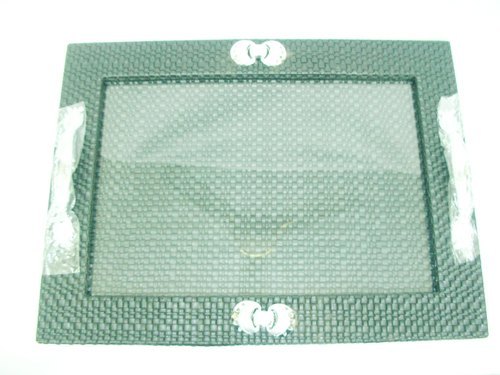 Wooden / Glass Tray - Glass & Wood, Rectangular, Green | Indian Graphics, Elegant Design, Versatile Serving & Gifting