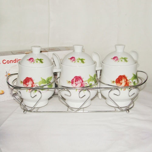 Ceramic 3 Pcs Pickle Set Round