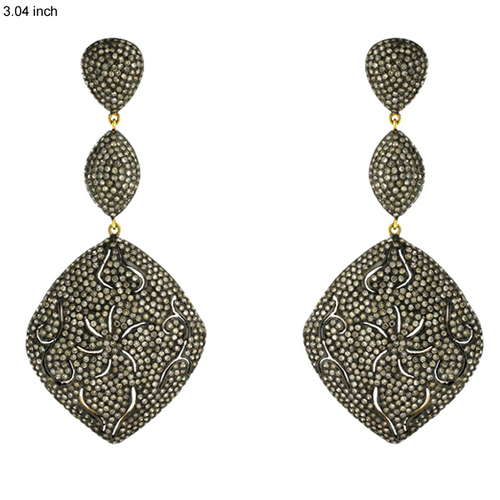 Pave Diamond Dangle Earring