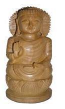 Gautam Buddha Wooden Statue