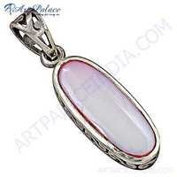 Trendy Synthetic Gemstone Silver Pendant