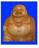 Wooden Laugh Bhudda