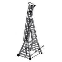Telescopic small wheel ladder