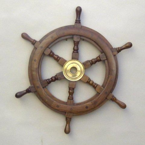 Nautical Wooden Ship Wheel 18"