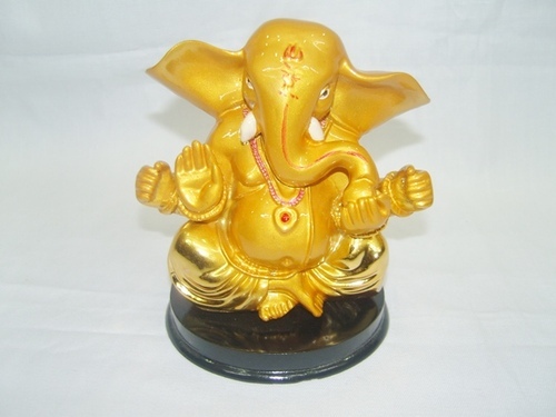 God - 8cm Gold Marble Ganesh Statue, Intricate Details | Elegant Design, Fine Craftsmanship, Collectible Item, Spiritual Aura